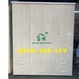 TỦ NHỰA ĐÀI LOAN 4 CÁNH 5 HỘC KÉO CAO 1M8 SÂU 48CM ĐỰNG QUẦN ÁO GIA ĐÌNH