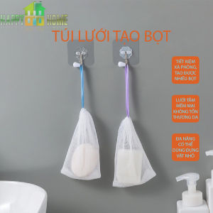 Túi Lưới Đựng Xà Phòng Tạo Bọt Tiện Lợi Túi Tạo Bọt Có Dây Rút