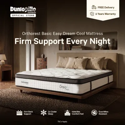 Dunlupillo Orthorest Basic Easy Dream Cool 25cm Coolsilk Cooling Mattress Firm Suppport Mattress Sejuk Premium Mattress