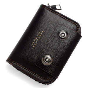 Business mens large capacity zipper card holder