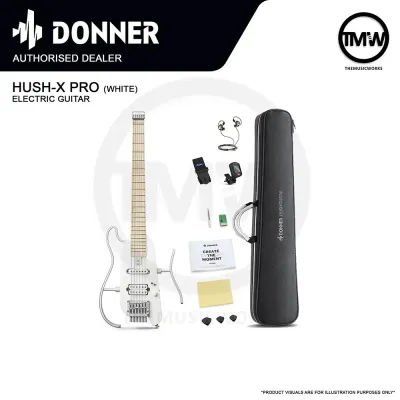 Donner HUSH-X Headless Compact Travel Electric Guitar Package Steel Strings HUSH X Series [LIMITED STOCK]