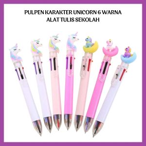 Pulpen Karakter Unicorn 6 Warna Ballpoint Mekanik Full Moon Motif Kuda Pony Imut Multicolor Alat Tulis Perlengkapan Sekolah Kantor 6in1 Warna Warni Six-in-One Bolpen Color Perlengkapan Menulis Bentuk Lucu - FR Gallery