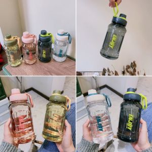OWMXZL 600ml Sport Drink Bottle with Lifting Ring with Scale Water Bottle Portable Leakproof Juice Bottle for Student Kids