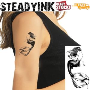 [𝚂𝚝𝚎𝚊𝚍𝚢𝙸𝙽𝙺] Lasting Temporary Tattoo Sticker Waterproof Tatu | Mermaid | Body Art Makeup Carnival Event Festival Party |