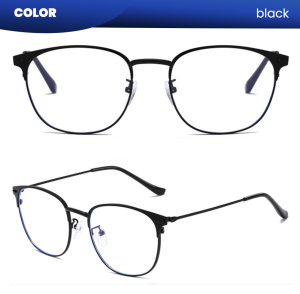 IOOI Eyewear -  Kacamata Kotak Metal Lensa Anti Radiasi Blueray Photocromic Pria Wanita 8736