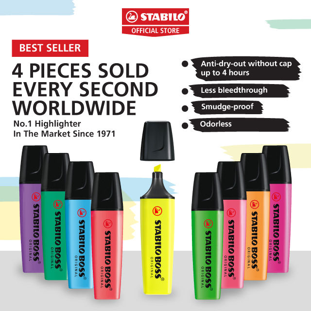STABILO BOSS Highlighter Pen Marker Set School Office Stationery