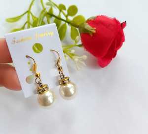 Hijabnur1 -  Sepasang Anting Hijab Mutiara 12 ml Handmade