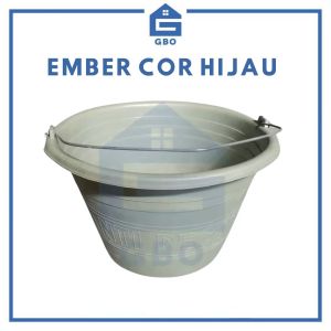 Ember Bangunan Karet Anti Pecah / Ember Cor 14 Inch Warna Hijau