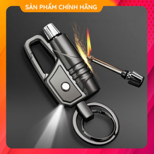 Hộp Quẹt Bật Lửa Diêm Xăng Kiêm Móc Khóa Và Đèn Pin Honest BCK2-572 Nhỏ Gọn Tiện Dụng Đẹp Độc Lạ - Dùng Xăng Cao Cấp ( giao màu ngẫu nhiên )