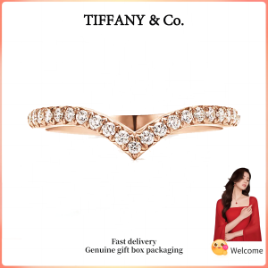 (New) Womens Fashion Ring Rose Gold Soleste Series V-shaped ring Valentines Day holiday gifts