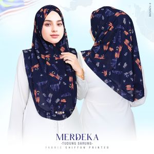 🎀New Arrival Merdeka 2025🎀 Tudung Sarung Fabric Chiffon Printed by Naila Collection