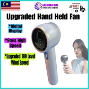 LUNANOV Upgraded Rechargeable Handheld Fan199Level Speed AdjustmentVisual Wind Speed Power Display
