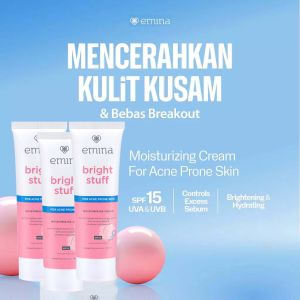 [PAKET 3PCS] EMINA Bright Stuff ACNE Moisturizing Cream 20ml