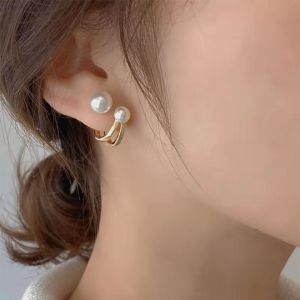 Frascati New Korean Simple Temperament Design Pearl Geometric Earring Irregular Stud Earrings For Women Girls Jewelry Gift