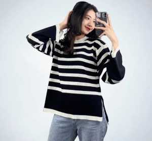 layla stripe / atasan rajut terbaru // atasan rajut blaster // rajut wanita korean style