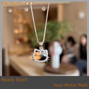 Excellent Ready Stock Hello Kitty Birthday Gift Kitty Necklace Female Sweet And Lovely Pendant Collarbone Chain For Girlfriends Walk Gift Hot Selling