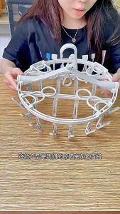 32/20 Clip Folding Drying Racks Space Saving Multi-Functional Sock Hanger Clothes Rack for Laundry