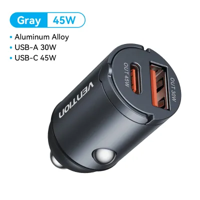 Vention Car Charger 30W 100W 165W Max Super Fast Charging with 100W PD 65W PD for SAMSUNG S24 Ultra S23 S22 iPhone 16 15 14 13 Pro Max Huawei Xiaomi MacBook Car Phone Charger Socket Outlet