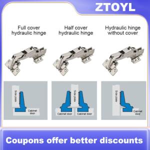 【ZTOYL】 Hardware 165 Degrees Hydraulic Folding Damper Buffer Door Hinge Window Accessories Furniture Supplies