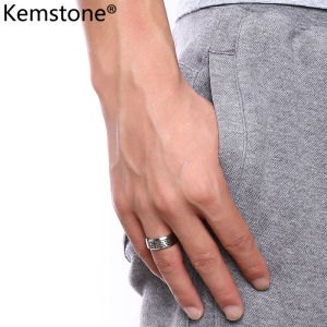 Kemstone Black Gold Plated Stainless Steel Cross Ring Jewelry for Mens Rings