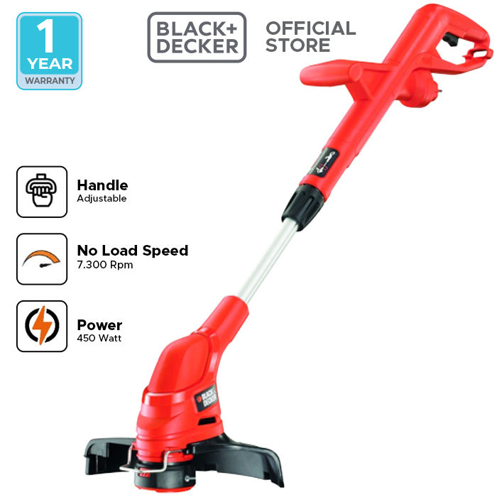 Black+Decker Lawn Mower Mesin Potong Rumput String Trimmer 450W 25cm ...