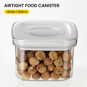 Royalstar Airtight Food Container with Easy Open Lock Lid Dry Food Canister Stackable Leak Proof Canister Transparent Organizer Storage