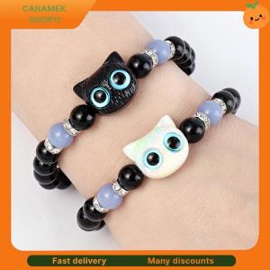 ❣️❣️❣️ Cute Big Eye Cat Luminous Bracelets For Women Cartoon Animal Pendant Beaded Hand Chain Friendship Couple Bracelet Jewelry Gift