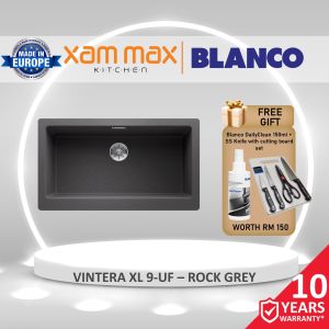 Blanco - Vintera XL 9-UF - Silgranit Large Single Bowl Apron Front Granite Sink InFino Waste / Kitchen Sink / White