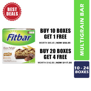 Buy 10 Get 1 Free Buy 20 Get 4 Free FITBAR Healthy Snack 10 - 24 Boxes Halal Low Calorie Multigrain Cereal bar Source of Fibre Cholesterol Free Low Sugar Healthy Snack (Select Type) Kalbe