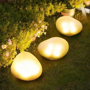 Garden Solar Lights Outdoor Waterproof Solar Powered Stone Light，Outdoor Landscaping Lights for Garden Pathway Yard Lawn Light