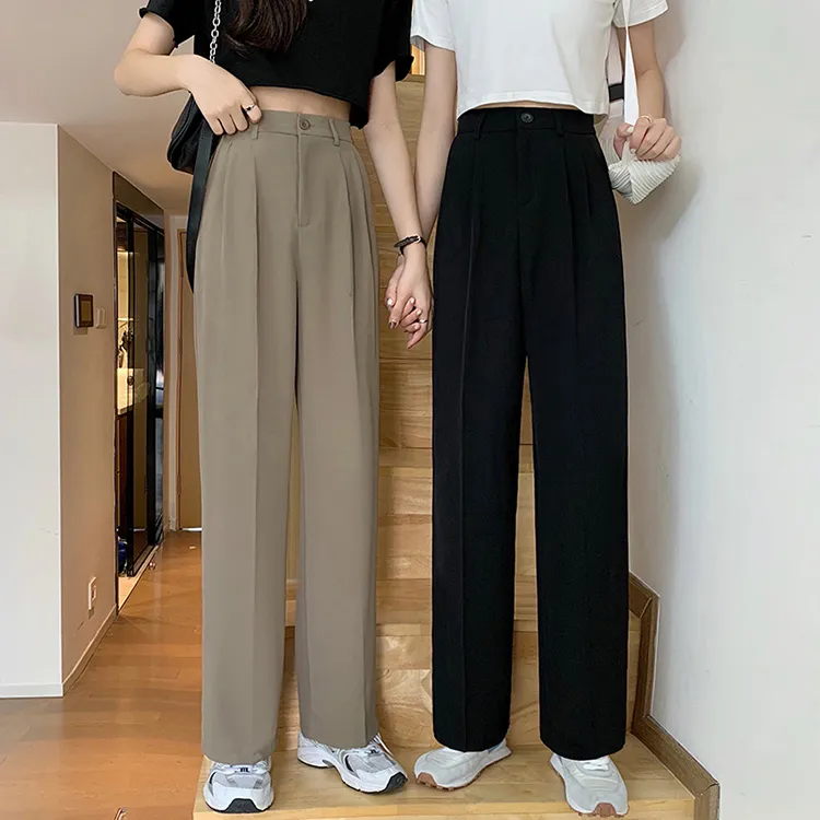 Women Trousers High Waist Pants Wide Leg Pants Casual Trousers