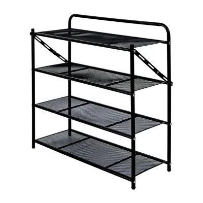 (Flash Sale) HOUZE Slim Monochrome White 4 Tier Steel Shoe Rack Length 70CM