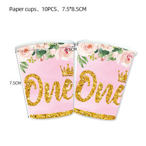 งานเลี้ยงวันเกิดอายุ 1 ขวบใหม่ของ Amazon ตกแต่งธงวันเกิดของหญิงสาวชุดดอกไม้แบบใช้แล้วทิ้ง