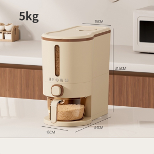 【Vinnatsu】5/10KG Dispenser Beras Otomatis Food Grade Tahan Serangga Rice Bucket Tempat Beras Estetik