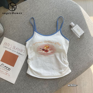 SUPERFLOWER Womens Cute Sleeveless Top with Fixed Cup Casual Yoga Dance Sports Fitness Shirt