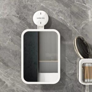 YOYO CHARMING แรงดูดสูง กระจกอาบน้ำถ้วยดูด แข็งแรงทนทาน ป้องกันหมอก กระจกเครื่องสำอางแบบแขวน น้ำหนักเบามาก ภาพที่ชัดเจน กระจกโต๊ะเครื่องแป้ง ห้องน้ำในห้องน้ำ