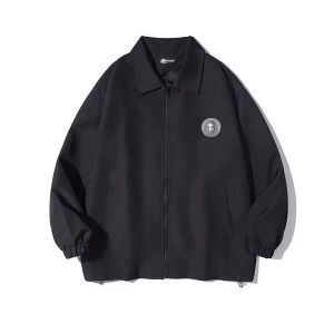 SINRANSINYA丨áo khoác gió-Người Đàn Ông Của Áo Khoác Màu Trắng Đơn Giản Nhãn Hàng Hóa Áo Mỏng Đường Phố Áo khoác bé trai trang phục sinh viên Giản Dị Phù Hợp Với Tops Đến Trường