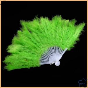 Follow Get More【Metonna】 9 Colors New Costume Wedding Showgirl Dance Folding Hand Feather Fan Fancy