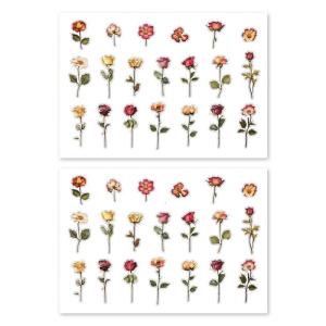 Leaf and Flower Sticker Scrapbooking Decorative Sticker Water Resistant PET Sticker for Scrapbooking Journal Planner