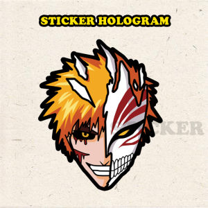 Stiker Hologram Ichigo Bleach ukuran 8 cm