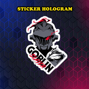 Stiker Hologram Goblin slayer ukuran 8 cm