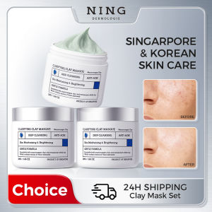 new 110g × 3 NING Clarifying Clay Mask – Triple-Action Deep Cleanser with Amino Acids Oil Control & Gentle Pore Care Free Shipping