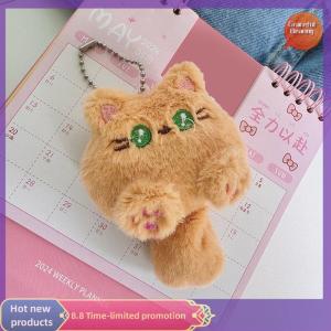 Graceful Cartoon Cute Cat Plush Toy Doll Keychain Fluffy Soft Stuffed Toy Backpack Bag Pendant Keyring Gift For Kids Girlfriend