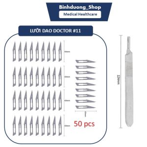 Cán dao mổ y tế số 3 (Kèm 50 lưỡi dao mổ thích hợp)