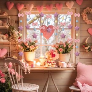 Keranixy Kawaii Door Curtain Plush Tassel Star Shape Non Perforated Hanging Decoration Bedroom Wall Decor Langsir Pintu
