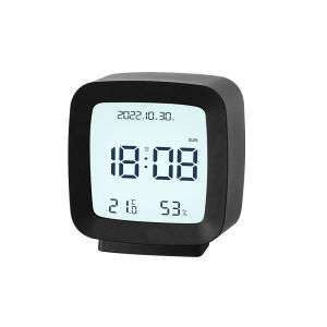 Multifunctional Mini LCD Alarm Clock Child Student Bedside Desk Clock Mute Temperature Humidity Detection Soft Backlight Date Week Display