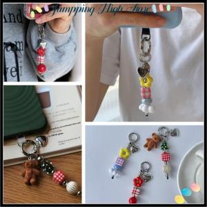 【Jumpping】 พวงกุญแจโทรศัพท์รูปดอกไม้การ์ตูนน่ารักสำหรับผู้หญิงกระเป๋าเครื่องประดับประดับลูกปัดหลากสี Y2K ของขวัญเครื่องประดับแฟชั่น