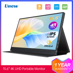 Unew 15.6 inch 4K IPS 3840X2160 Ultra Clearscreen HD Gaming Monitor Portable Screen USB-C HDMI Compatible External for PC Xbox Switch Laptop