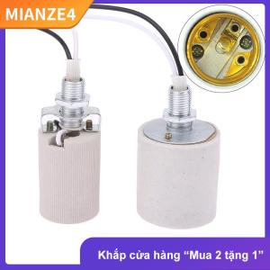 [COD] MIANZE4 Led ánh sáng gốm vít chịu nhiệt adapter sử dụng nhà ổ cắm Vòng cho E14 bóng đèn cơ sở E27 Đèn chủ với cáp