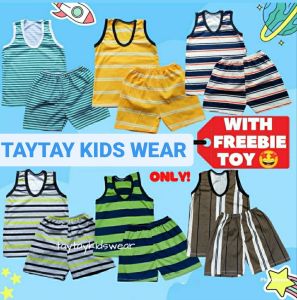 3 Pairs Sando Short Cotton for Kids Boy Clothes Toddlers Children Clothing Sets bargain pambahay pangbata babies newborn